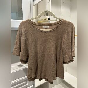 Madewell Textured Flutter Sleeve Top | M
